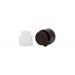 28mm Neck Cosmetics Plastic Screw Flip Top Cap Solid Packing for sale