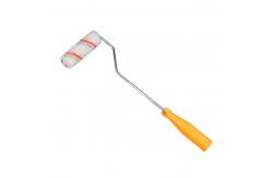 China Circular Knitted Mini Roller Paint Brush White With Red And Gray Stripe supplier