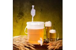 China Customized Logo 2 Lids Plastic Fermenter for Automatic Fruit Beer Enzymes Container supplier