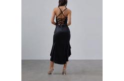 China Women Silk Slip Dress Elegant Customized Asymmetric Backless Dresses supplier