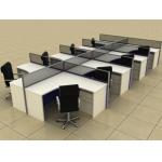 Free Standing 8 Seater Flexible Modular Office Workstation For Staff ISO9001 for sale