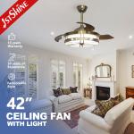 1stshine LED Ceiling Fan with Remote Control and Natural Wind Function 10 Year Motor for sale