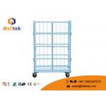 Roll Container Large Supermarket Trolley , Durable Warehouse Storage Trolley for sale
