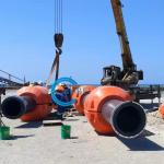 Impact Orange HDPE Pipe Buoy Float With Hot Galvanized Steel Installation for sale
