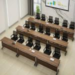 Wooden Classroom Training Room Desks / Foldable Conference Table Tops With Wheels for sale