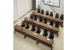 China Wooden Classroom Training Room Desks / Foldable Conference Table Tops With Wheels supplier