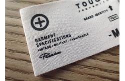 China Cotton Woven Clothing Labels With White Background And Printing Graphic Logo supplier