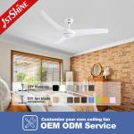 White Modern ABS Quiet Ceiling Fan , DC LED Ceiling Fan With Remote Control