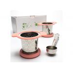 China Wire Mesh Dome Shape Metal Basket Tea Strainer With Soft Touch Handles And Lid for sale