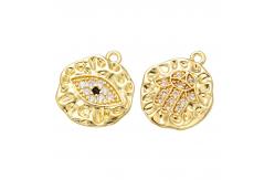 China Plating 18K Gold Pendant Zircon Evil Eye Hand Charm OEM supplier
