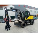 China Mechanic Wheel Type Excavator With Grapple For Wood Or Grass for sale