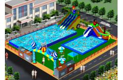 China Durable 0.55mm PVC Taroaulin  Inflatable Water Park With Hand Printing supplier