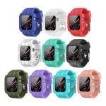 Iphone Iwatch 1 2 3 4 5 6 SE Silicone Adjustable Watch Strap With Shell for sale