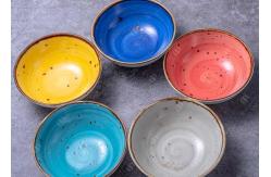 China 24pcs Color Reactive Glaze Ceramic Dinnerware Set supplier