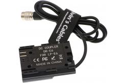 China LP E6 Dummy Battery To Hirose 4 Pin Male 100cm Camera Power Adapter supplier