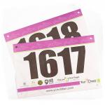 Customized Tyvek Race Bib Numbers Rectangular Screen Printing For Marathon