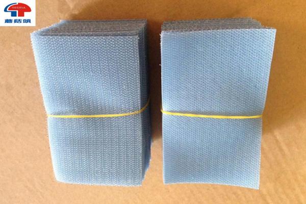 Custom logo Squares Sew On Hook and Loop Tape Fastener In Grey Colour