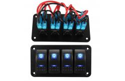 China 13.2CM Flame Retardant 4 Gang Rocker Switch Marine Toggle 240W supplier