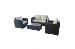 China Discount Rattan Furniture Double / Single Wicker Sofa Set With Table supplier