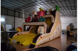 China Classic Inflatable Jump House , Inflatable Witch Dry Slide With Animals On It supplier