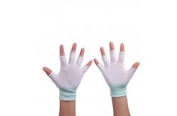 China Lint Free Seamless Knit Half Finger Cleanroom Glove Liners Thin And Comfortable supplier