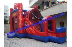 China Commercial Spiderman Inflatable Bouncy Slide , Kid Inflatable Combo Slide supplier