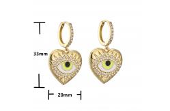 China 18K PLATED DEVIL EYE CHARM DIAMOND HEART EARRINGS AND NECKLACE SET supplier