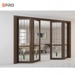 Laminated Glass Aluminum Temporary Folding Door Commercial Partition Wall