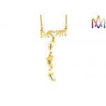 6.5g Baby Footprint Stainless Steel Womens Engraved Necklace for sale