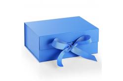 China Customized Elegant Magnetic Folding Cardboard Rigid Box Makeup Box With Ribbon supplier