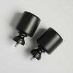 Light Weight Acrylic Diamond Black Resin Curtain Rod Finials for sale