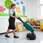 Dual‑Brush Mini Floor Scrubber with 560mm Squeegee Ideal for Printing Shops for sale