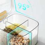 PET Household Kitchen Salt Jar Multi Grid Function Kitchen Spice Box  With Spoon