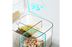 China PET Household Kitchen Salt Jar Multi Grid Function Kitchen Spice Box  With Spoon supplier
