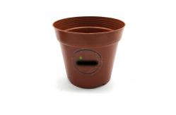 China Hydroponics PP Bonsai 85mm Orange Plastic Flower Pots With Label supplier