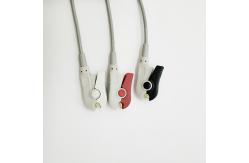 China AHA Standard Nihon Kohden Reusable ECG Cables With 3 Leadwires supplier