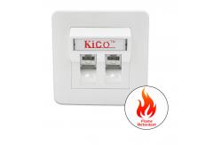 China Kico Cat6 RJ45 2 Port Type 86*86 Network Faceplate Wall Faceplate With Keystone Jacks supplier