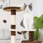 112cm Sisal Short Plush Climbing Cat Tree Tower