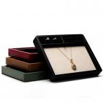 Multi-Compartments PU Leather Jewelry Display Plate for Ring Pendant Ear Studs for sale