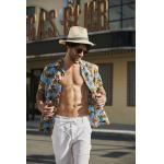 Summer Button Up Shirts Mens Short Sleeve Hawaiian Casual Floral Shirts for sale