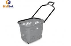 China Double ABS Handle Rolling Grocery Basket With 4 TPR Wheels supplier