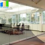 Collapsible Movable Partition Walls / Clamp Frameless Glass Partition Wall For Conference Center for sale