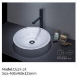 Countertop Diamond Crystal Tempered Glass Basin Sink Round Colorful for Bathroom for sale