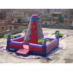 Bright Coloured Rock Climbing Wall And Safe Pool In Inflatable Amusement Park for sale