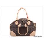  				Design Classic Dog Handbag Grid PU Quality Leather Pet Carriers 	        