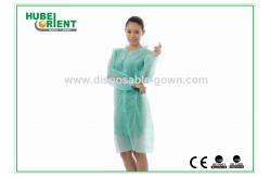 China 55gsm Single Use Tyvek Protective Lab Coat With Velcros Closure supplier