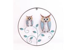China Handmade Home Wall Hanging Decor Round Frame Owl, Flamingo, Bird. supplier