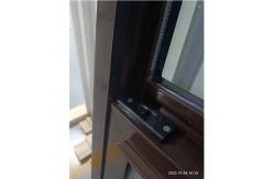 China PVC Frame Vinyl Hung Window Upward Sliding Hung Brown Window supplier