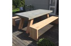 China Matte Surface GRC Concrete Table Top Rectangular Concrete Table Bench Furniture supplier