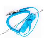 PVC Texture Material Esd Wrist Strap 18 Blue Color for sale